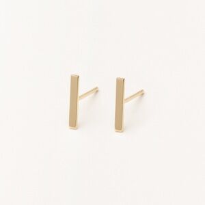 Vrai & Oro Line Stud Earring in 14k (single)